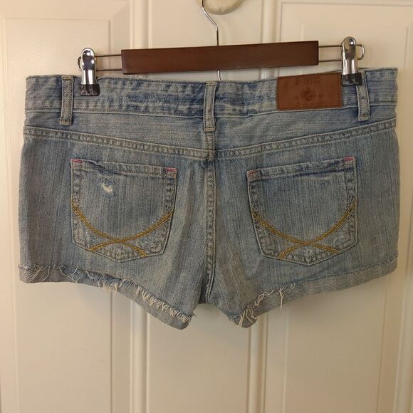 Pink Victoria's secret denim distressed booty shorts with cuffs - Picture 8 of 12